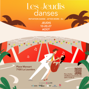 Visuel Les Jeudis danses à La Louvière - initiation danse, after-work et DJ